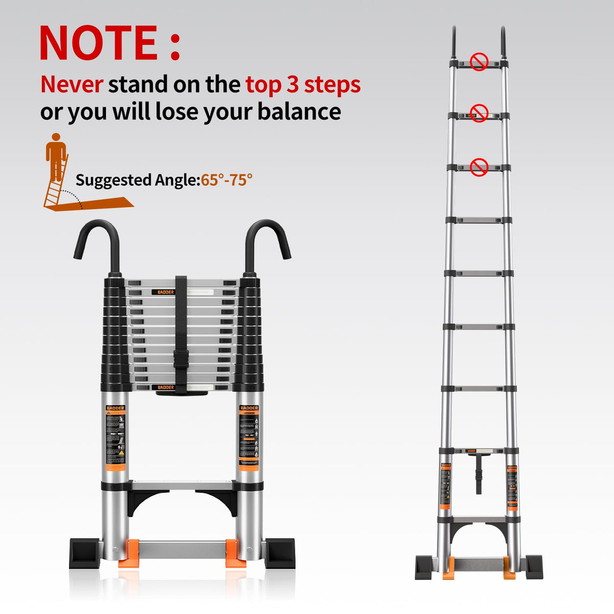Jiashche ladder supports up to 330 pounds for a range of tasks.