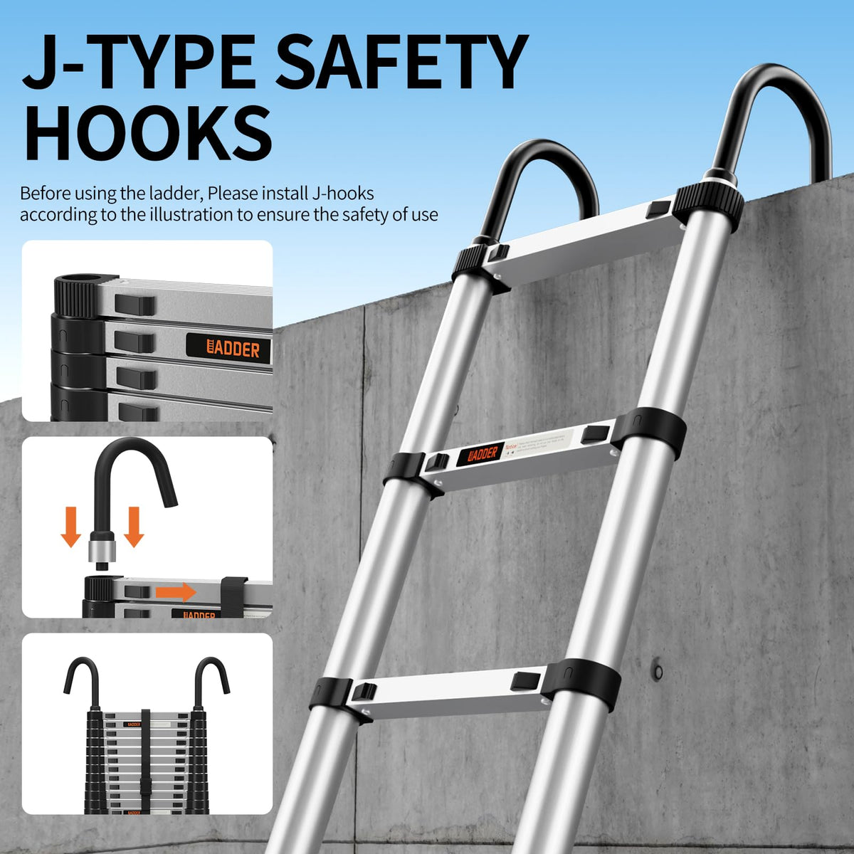 Jiashche ladder folds compactly for easy storage in cabinets or trunks.