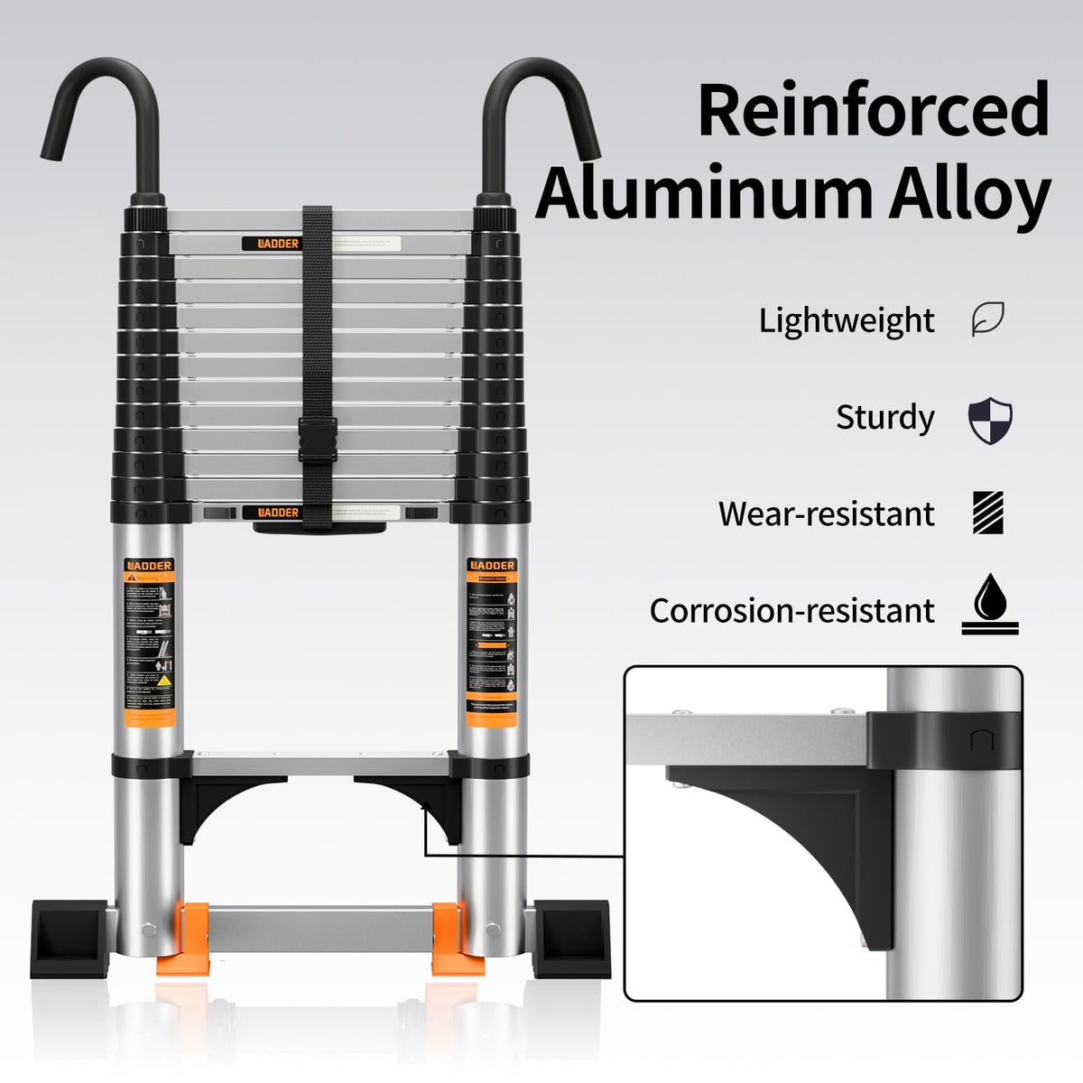 JIASHCHE ladder with stabilizer bars for enhanced stability during overhead work