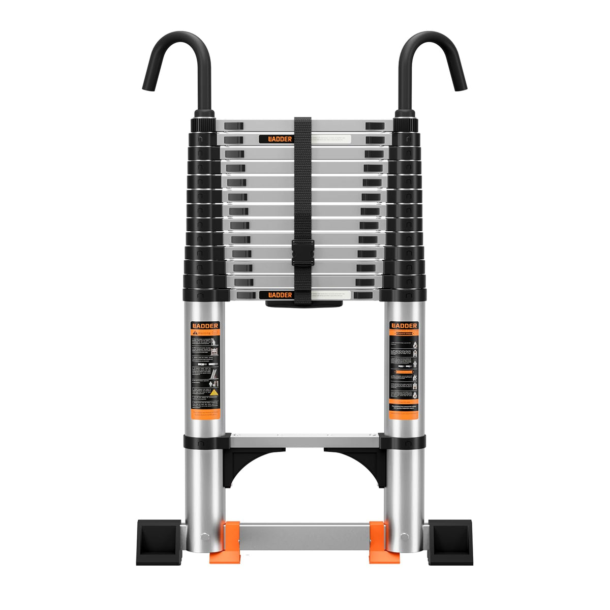 Jiashche telescoping ladder extended to 12.5 feet for high reach tasks.