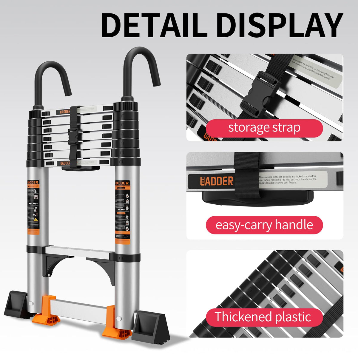Jiashche ladder stabilizers and bars enhance stability on uneven surfaces.
