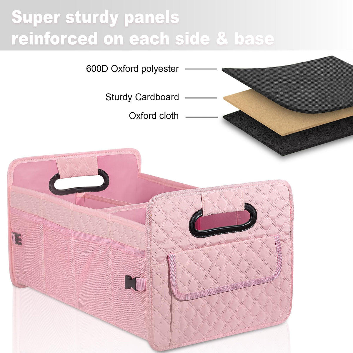JiatuA trunk organizer with adjustable dividers for flexible setups.