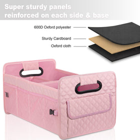 JiatuA trunk organizer with adjustable dividers for flexible setups.