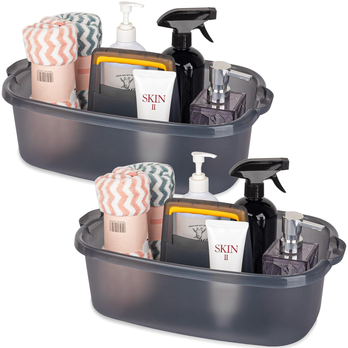 JiatuA cleaning supplies caddy with handle keeps tools organized and easy to grab