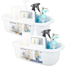 JiatuA large cleaning caddy with handle for easy transport and organized supplies