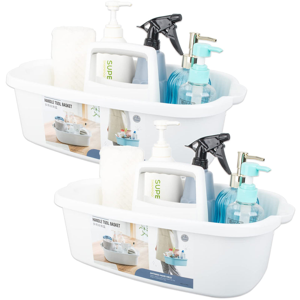 JiatuA large cleaning caddy with handle for easy transport and organized supplies