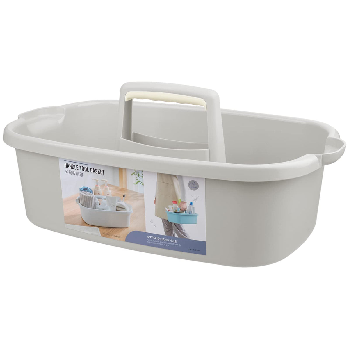 JiatuA large cleaning caddy with handle keeps bathroom supplies tidy and portable.