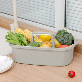 JiatuA multi-use cleaning tote provides versatile organization in any room.