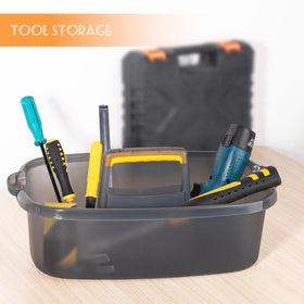 JiatuA portable organizer under sink saves space and keeps items tidy.