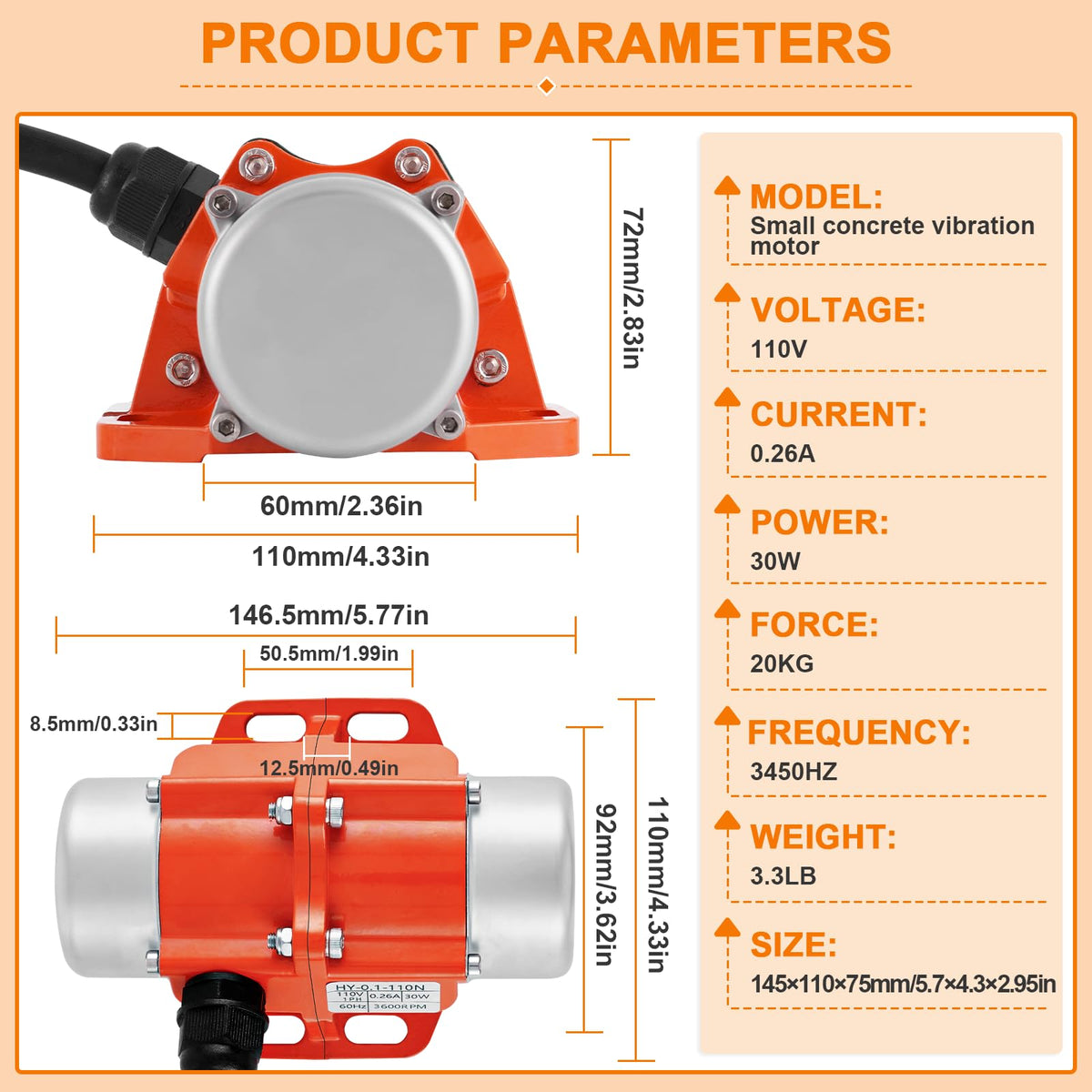 JIAWANSHUN 110V plug-ready motor for quick setup