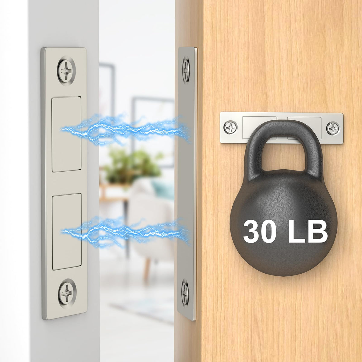 Jiayi ultra-thin door catch close-up showing discreet, unobtrusive fit.