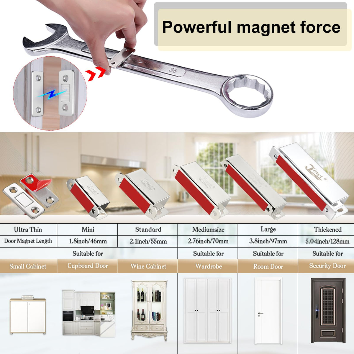 Jiayi wardrobe sliding door magnet stabilizing a closet panel
