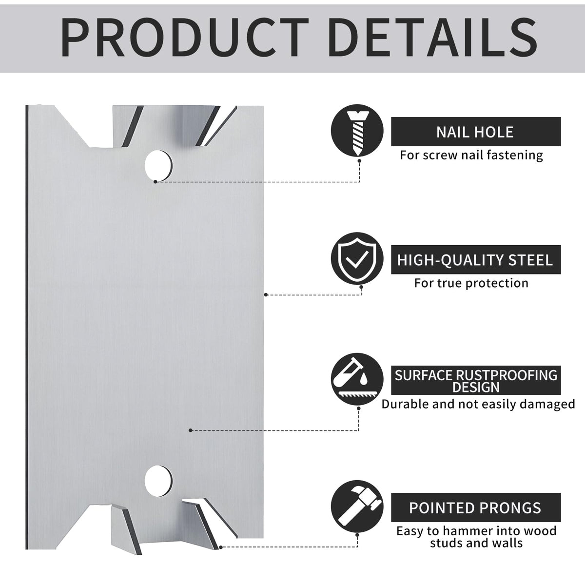 Jibrelxion galvanized steel finish close-up of protection plate