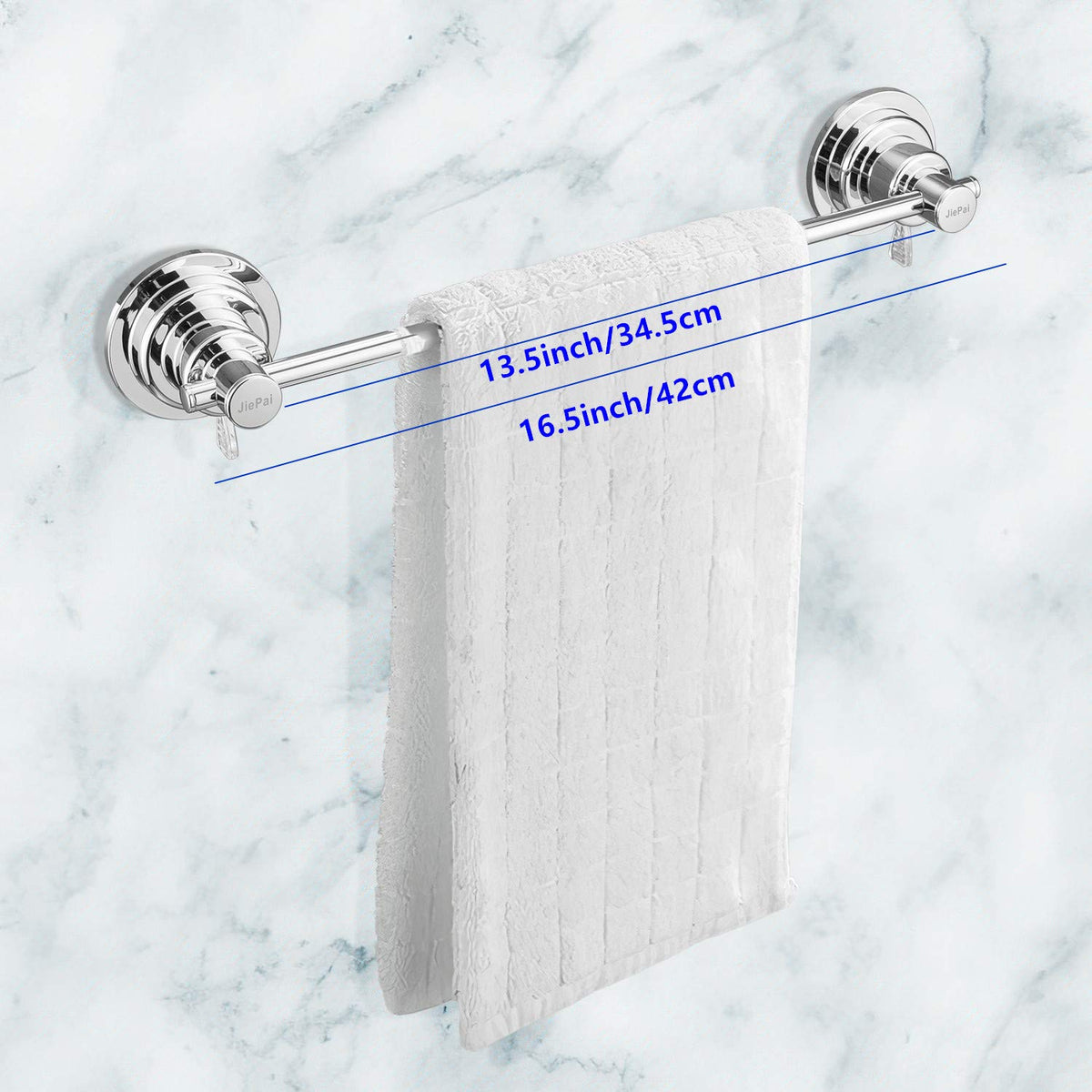 Adhesive discs included for uneven surfaces on JiePai towel bar.