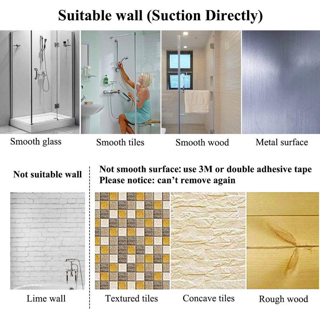 Durable ABS material resists humidity in bathrooms.