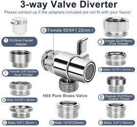JIEYUMJ brass 3-ways diverter enables flexible water routing.