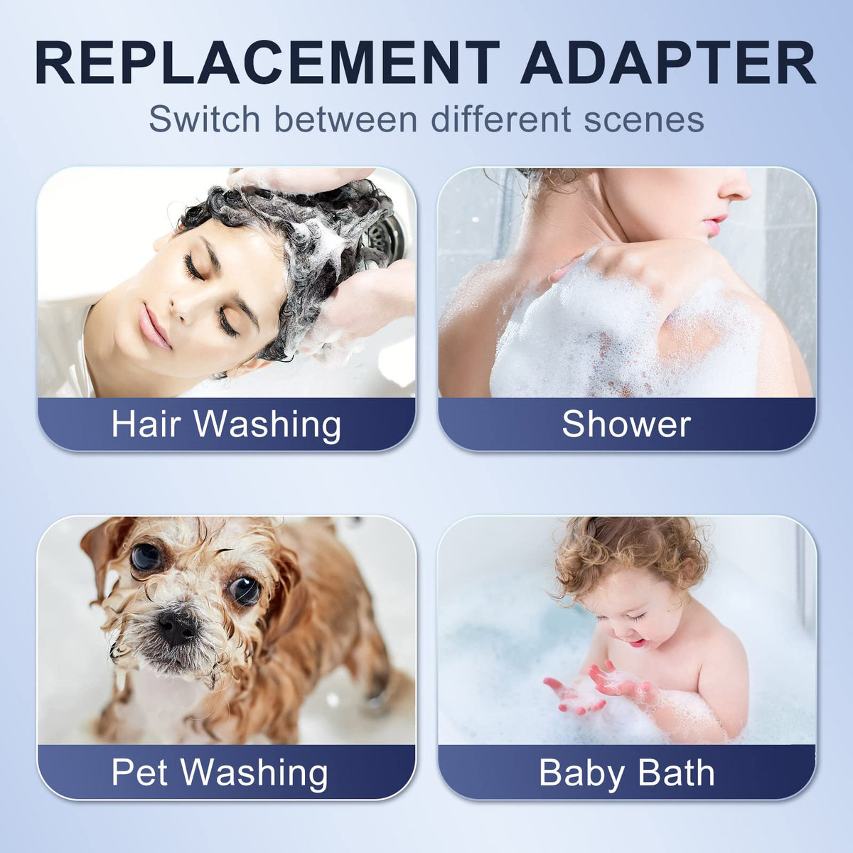 JIEYUMJ shower head offers four spray modes for customizable showers.