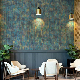 Bathroom-friendly metallic wallpaper with washable, durable vinyl