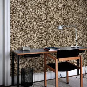 Cheetah pattern on a dresser using JiffDiff wallpaper for cohesive styling.