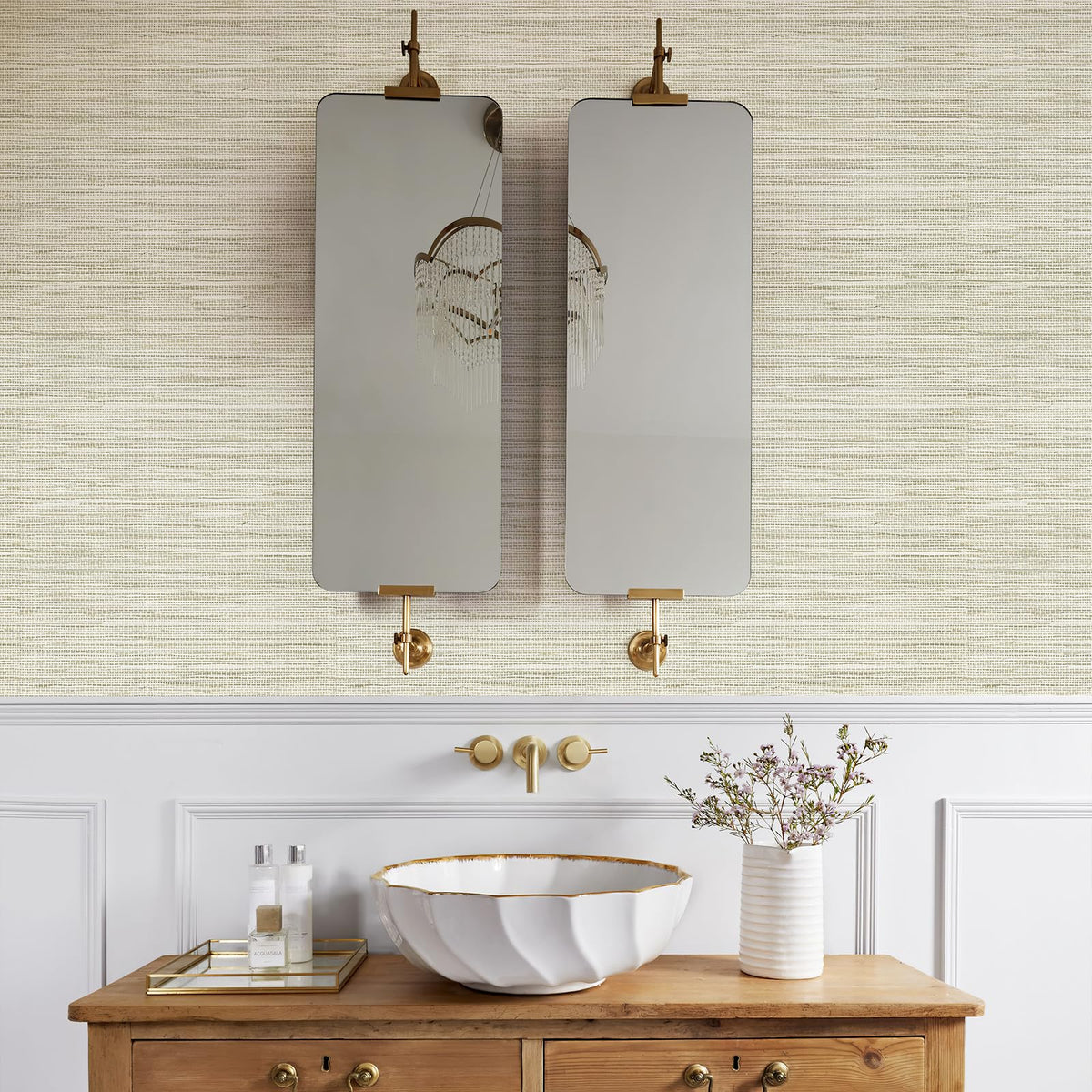 JiffDiff Grassweave wallpaper can line dresser drawers for organized style.