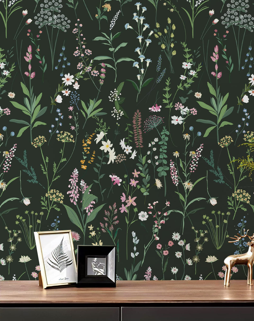 JiffDiff Floral Wallpaper Wildwood pattern adds timeless greenery to any room