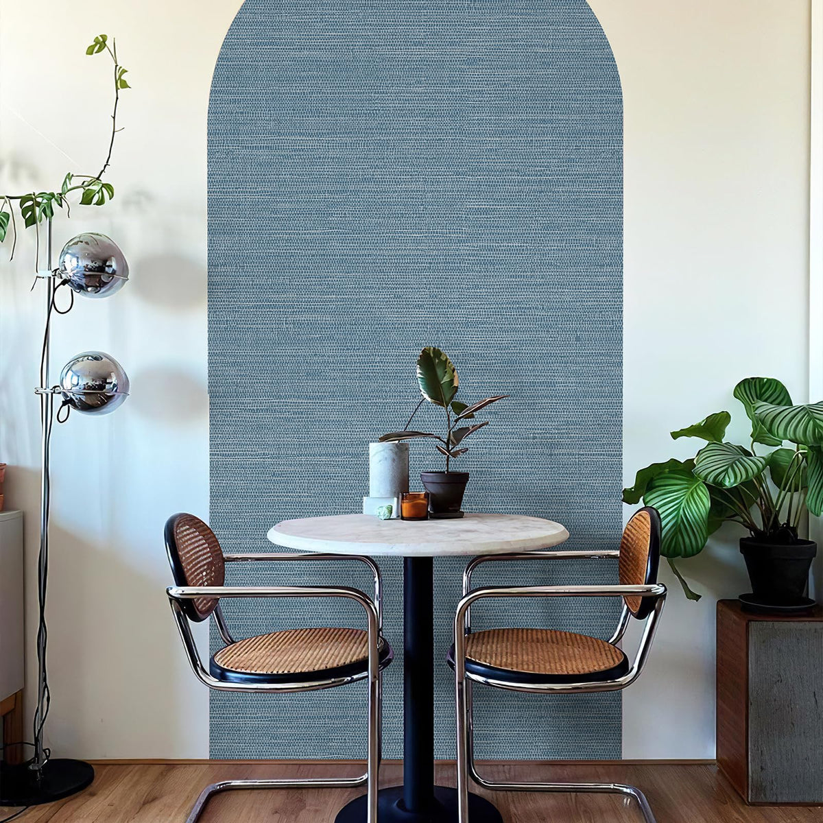 JiffDiff Grasscloth wallpaper kitchen cabinet application on smooth surface