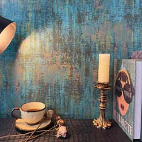 JiffDiff self-adhesive wallpaper blue gold for quick cabinet upgrades