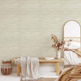 JiffDiff Peel-and-stick grasscloth wallpaper applied on wall for easy upgrade.