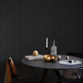 JiffDiff textured black wall in a living room demonstrates chic, low-maintenance style