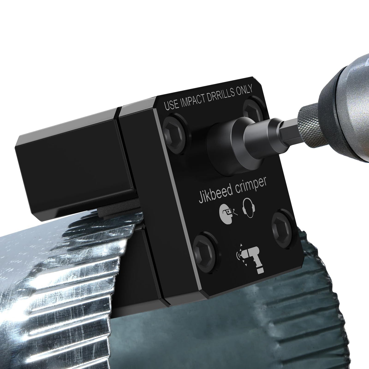 Jikbeed C5A2 impact crimper in action for efficient duct crimping