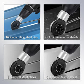 Jikbeed metal cutter in use on iron sheet offering durable, consistent edges.