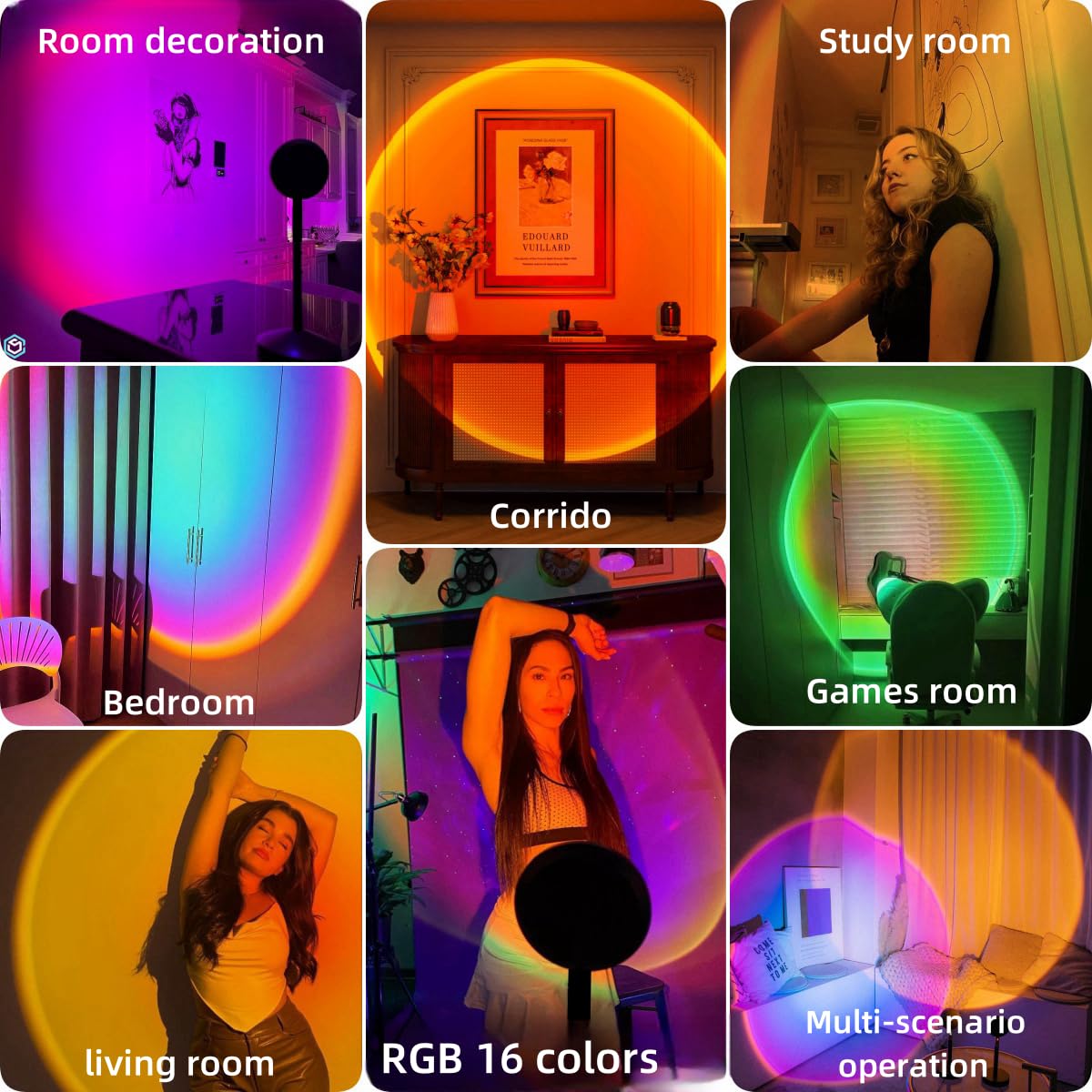 JIMEI Sunset Lamp App Control makes customization simple from your phone.