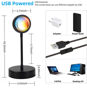JIMEI Sunset Lamp RGB Colors offers over 16 hues to match moods.