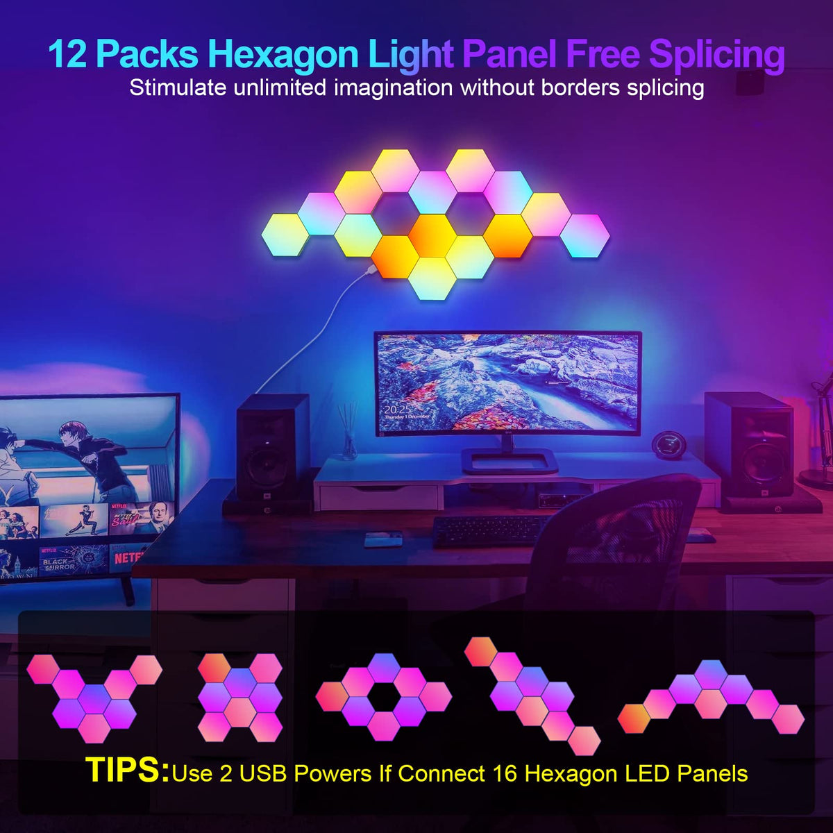 Jimimoro RGB LED wall lights with music sync create immersive ambiance.