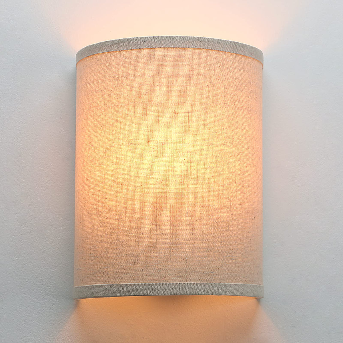JIMUBEAM wall sconce with linen fabric shade for warm ambient lighting