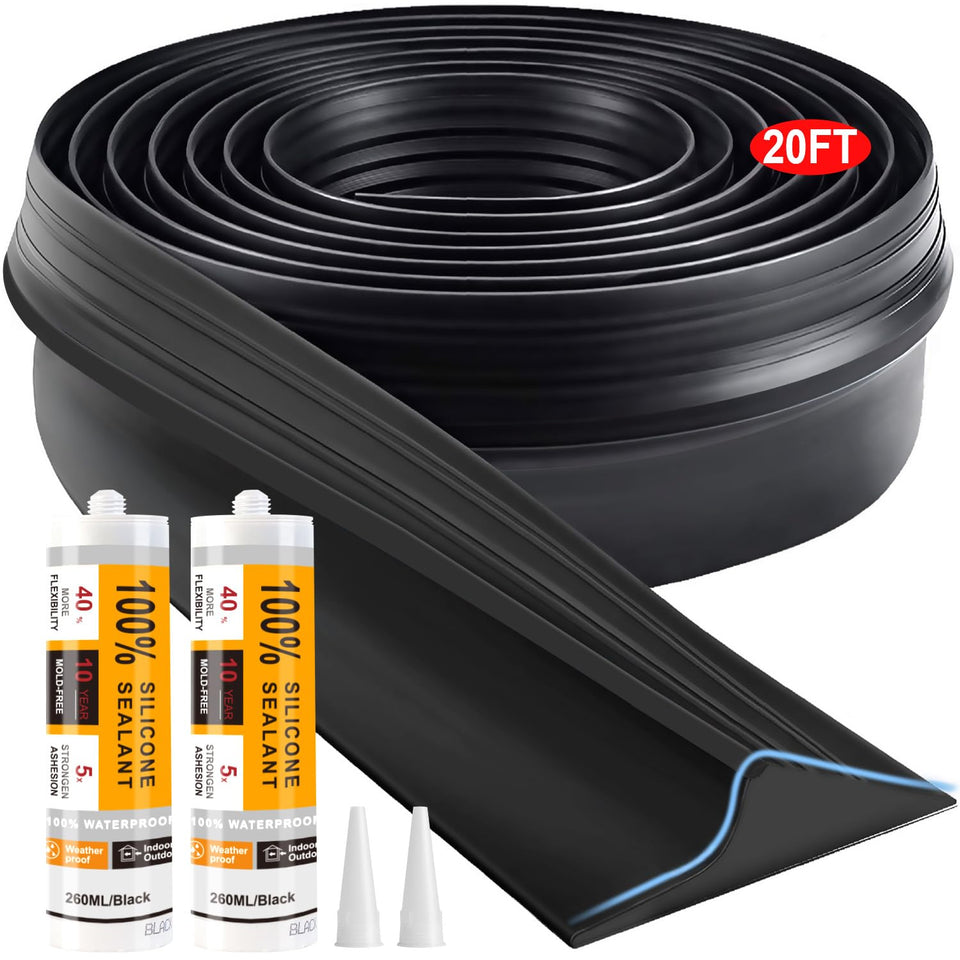 Jin&Bao universal garage door threshold seal blocks water and drafts for a cleaner garage.