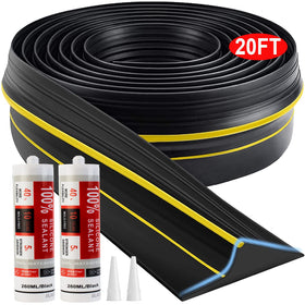 Jin&Bao universal threshold seal strip 20ft kit blocks water and dust at the doorway.