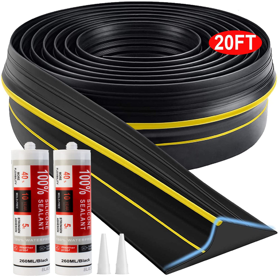 Jin&Bao universal threshold seal strip 20ft kit blocks water and dust at the doorway.