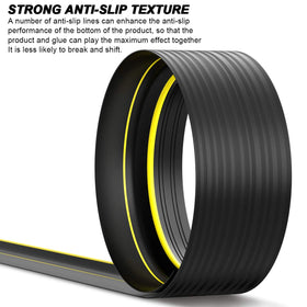 Yellow safety strip on threshold improves visibility at the doorway