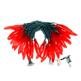 JinBest 35 LED red chili pepper lights on a wreath create festive ambiance.