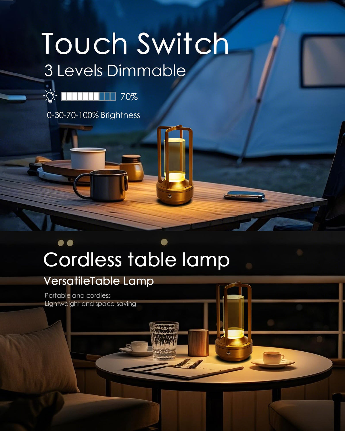 Jinchangming cordless lamps suit outdoor patios, cafes, and intimate bar setups.
