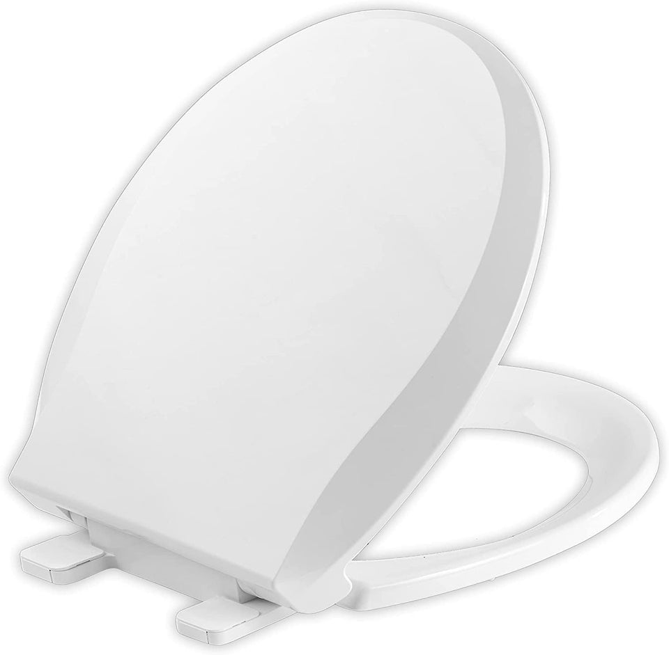 JINGZE round toilet seat assembly shows quick installation for a hassle-free bathroom upgrade.