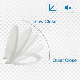 JINGZE slow-close mechanism prevents loud slams for a calmer bathroom routine.