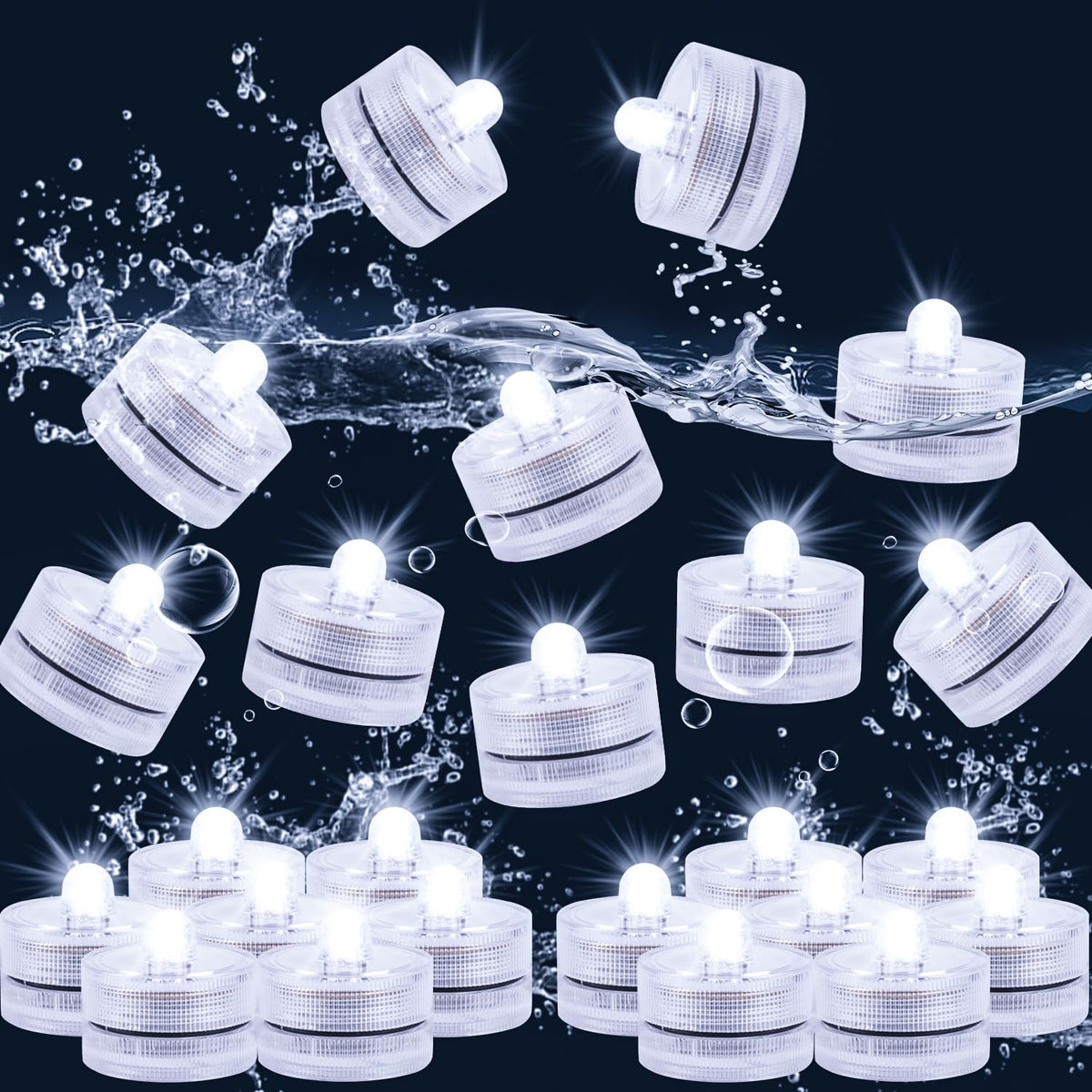 JINHEZO submersible LED tea light for underwater vase ambience and long-lasting glow