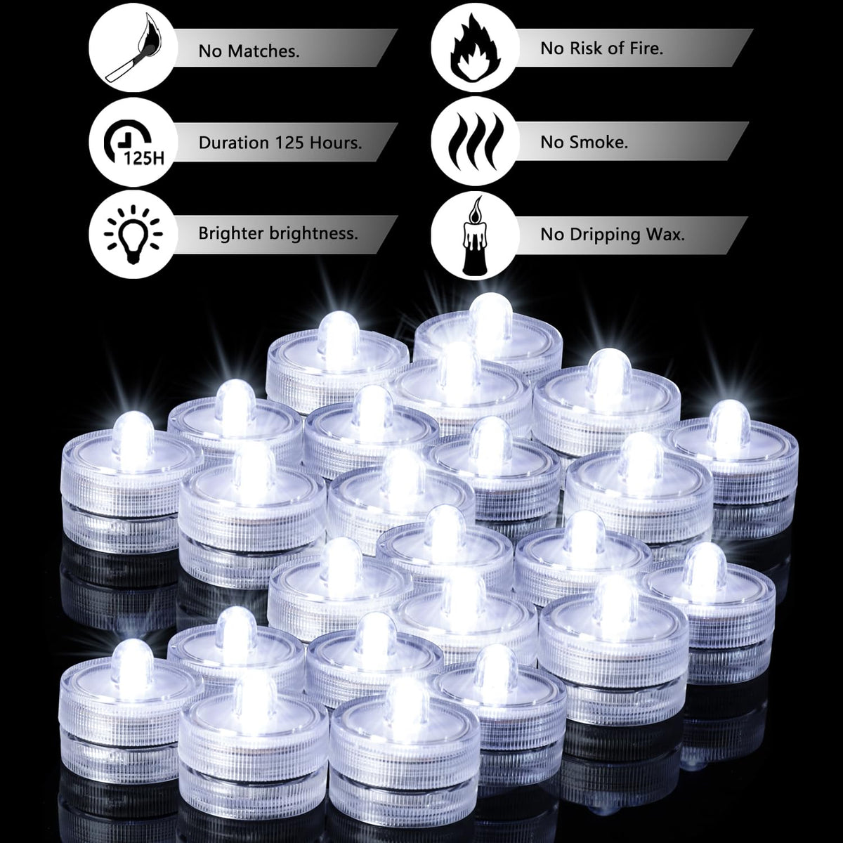 JINHEZO waterproof tea light with IP68 seal for underwater decoration
