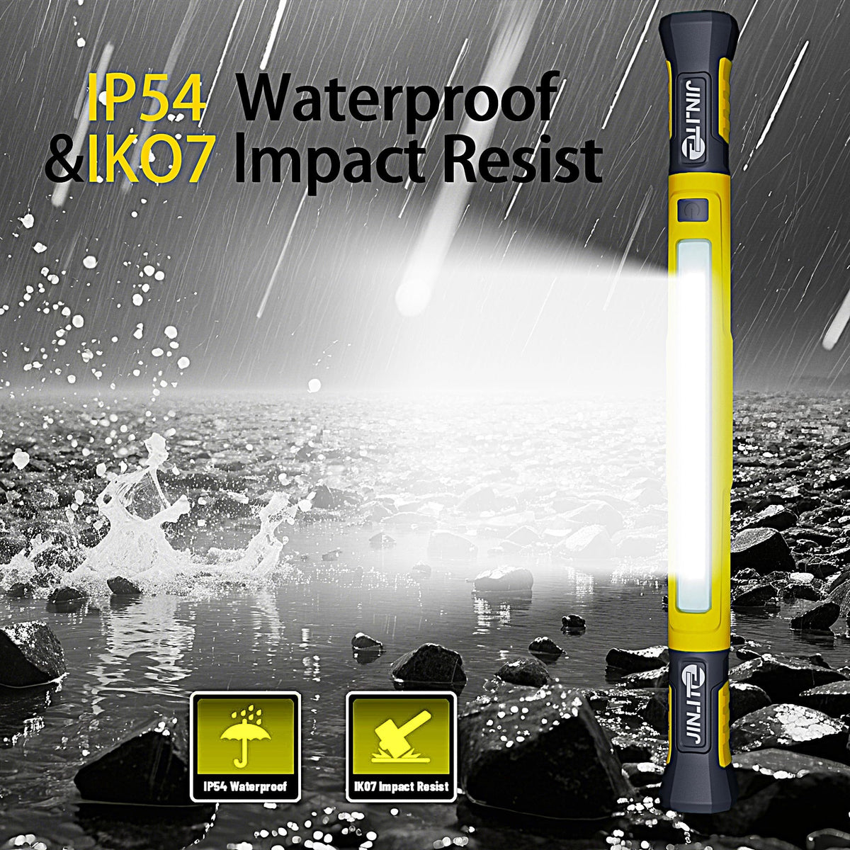 JINLITE light with 360-degree hook for adjustable overhead illumination