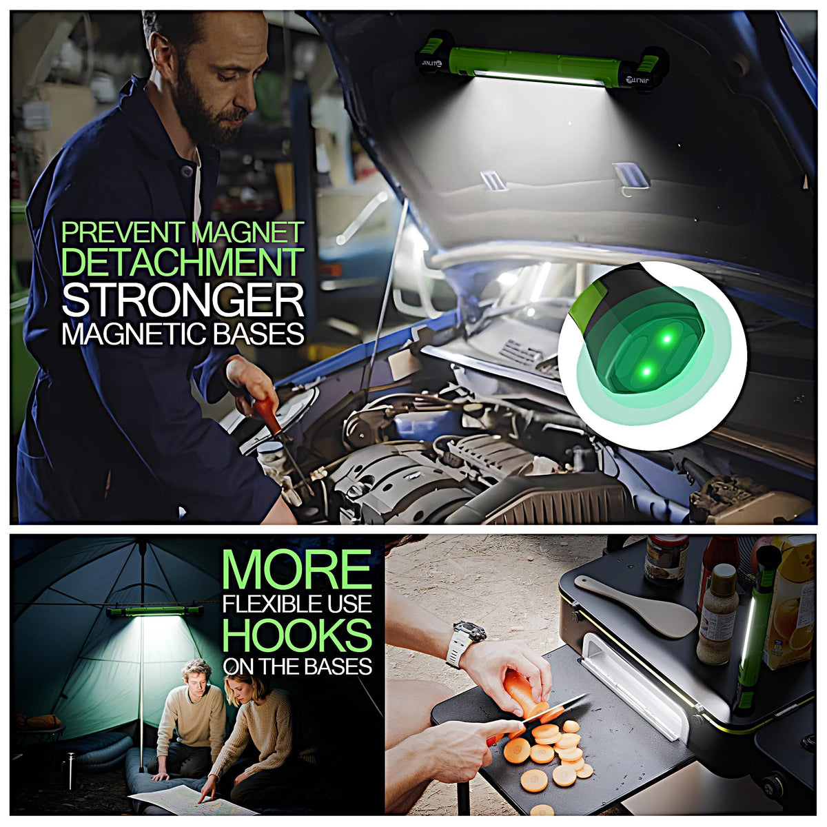JINLITE 5200mAh battery provides hours of continuous light