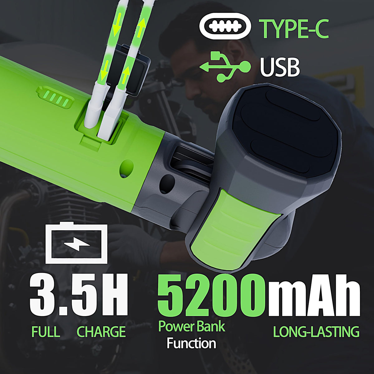 JINLITE USB port for on-site device charging while working
