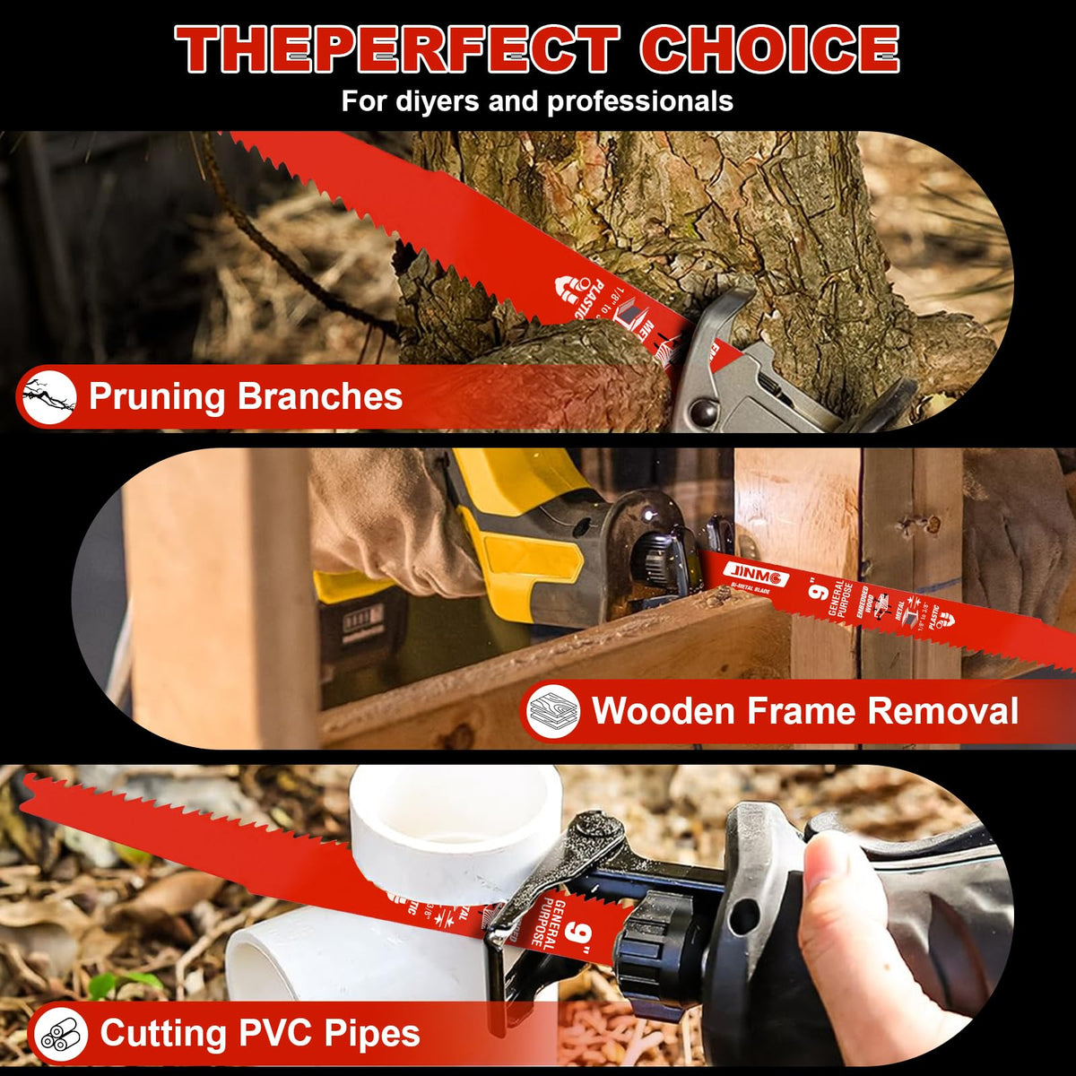 jinmg wood demolition blade delivers fast, clean cuts on lumber and fences.
