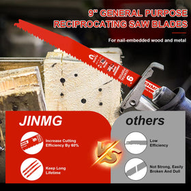 JINMG bi-metal blade with cobalt alloy, 1.27 mm thick for longer life.